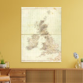 Atlas Map Groot-Brittannië Canvas Afdruk (Insitu (Woonkamer))