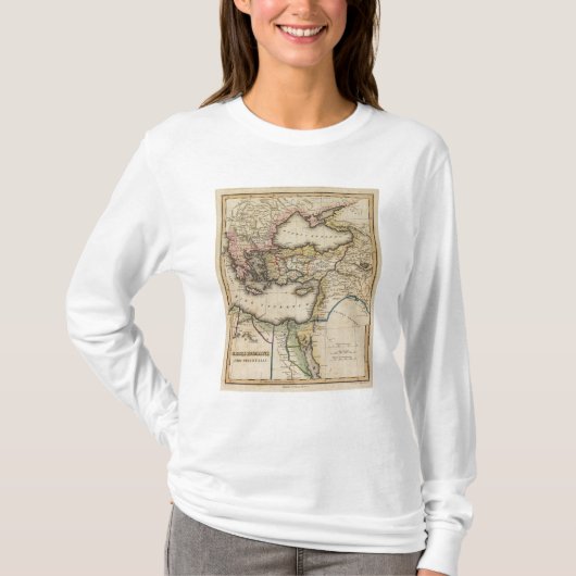 Atlas Map Midden-Oosten T-shirt (Voorkant)