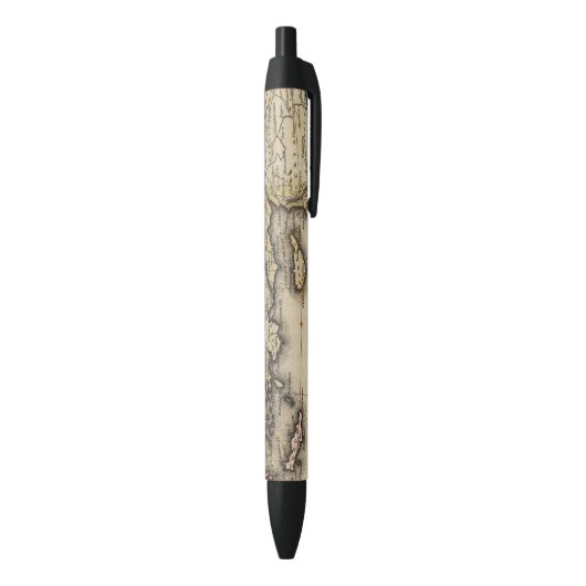 Atlas Map Midden-Oosten Zwarte Inkt Pen (Achterkant (Verticaal))