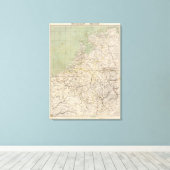 Atlas Map Nederland en België Canvas Afdruk (Insitu (Houten vloer))
