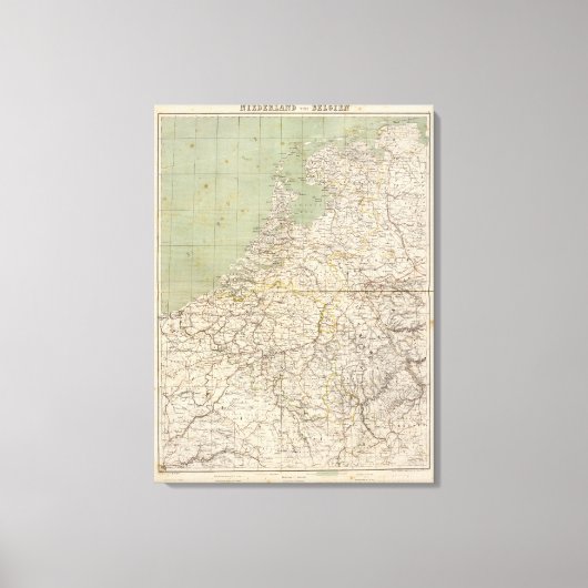 Atlas Map Nederland en België Canvas Afdruk (Voorkant)
