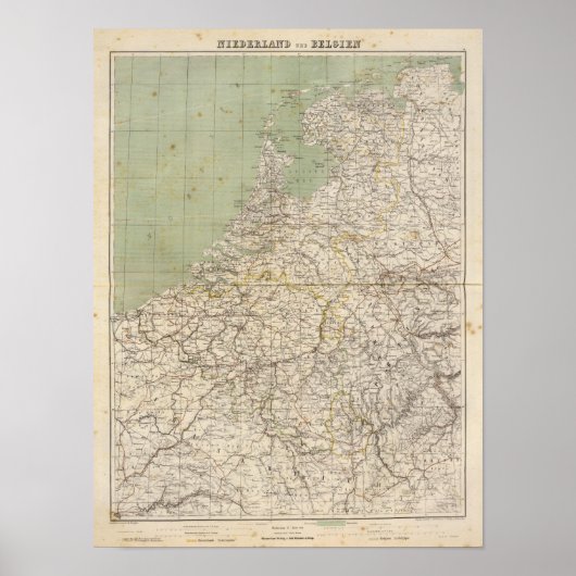 Atlas Map Nederland en België Poster (Voorkant)