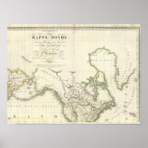 Atlas Map Noord-Amerika Poster