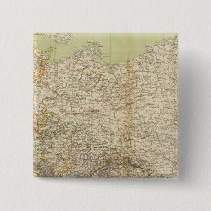 Atlas Map Noord-Duitsland Vierkante Button 5,1 Cm