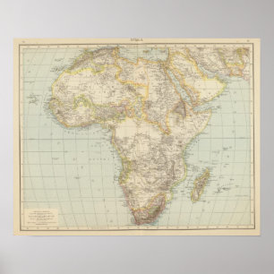 Atlas Map of Africa Poster