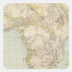Atlas Map of Africa Vierkante Sticker