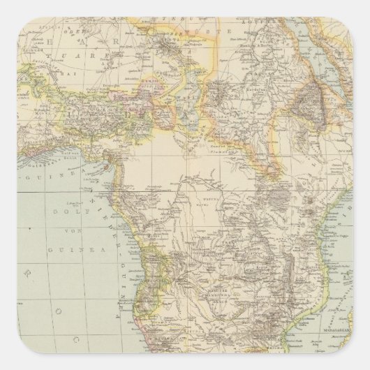 Atlas Map of Africa Vierkante Sticker (Voorkant)