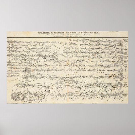 Atlas Map of Rivers Poster (Voorkant)