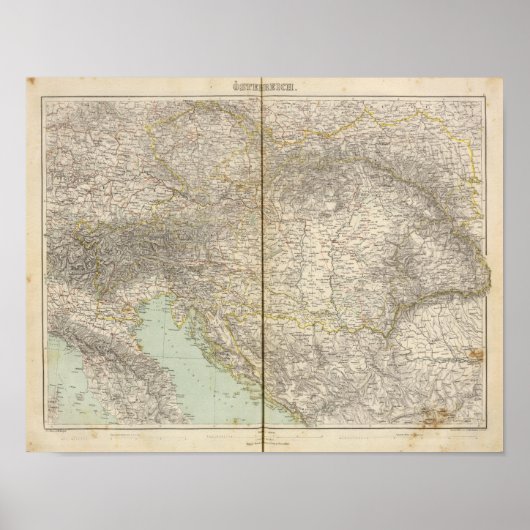 Atlas Map Oostenrijk Poster (Voorkant)