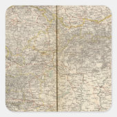Atlas Map Oostenrijk Vierkante Sticker (Voorkant)