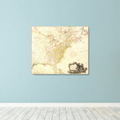 Atlas Map Verenigde Staten Noord-Amerika Canvas Afdruk (Insitu (Houten vloer))