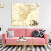 Atlas Map Verenigde Staten Noord-Amerika Canvas Afdruk (Insitu (Woonkamer))