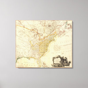 Atlas Map Verenigde Staten Noord-Amerika Canvas Afdruk