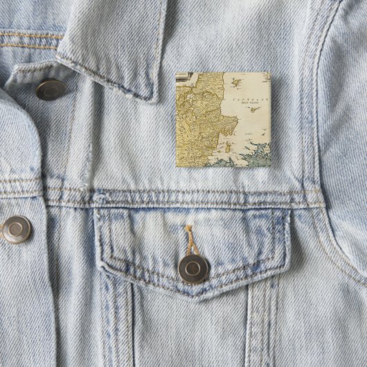 Atlas Map Vierkante Button 5,1 Cm (In situ)