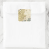 Atlas Map Vierkante Sticker (Tas)