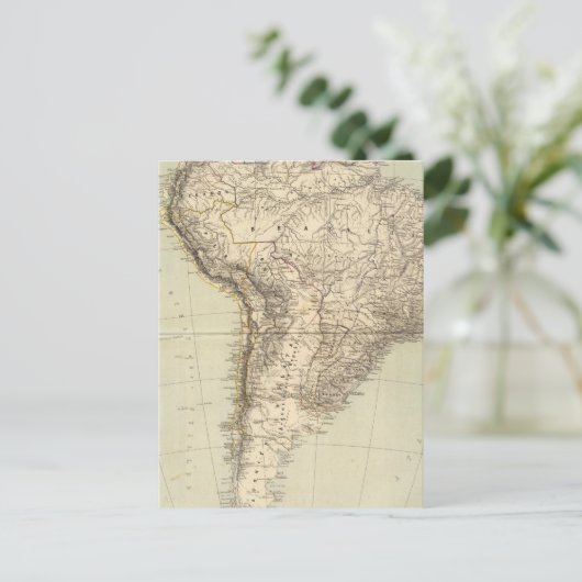 Atlas Map Zuid-Amerika Briefkaart (Staand voorkant)