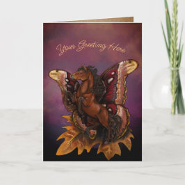 Atlas Moth Fairy Horse Feestdagen Kaart