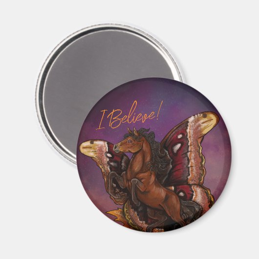 Atlas Moth Fairy Horse Magneet (Voorkant / Achterkant)