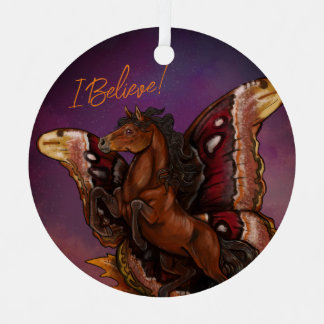 Atlas Moth Fairy Horse Metalen Ornament