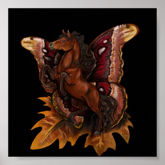 Atlas Moth Fairy Horse Poster (Voorkant)