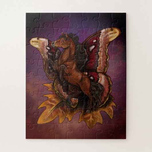 Atlas Moth Fairy Horse Poster Legpuzzel (Verticaal)