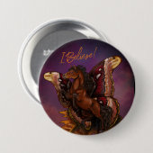 Atlas Moth Fairy Horse Ronde Button 7,6 Cm (Voorkant /achterkant)