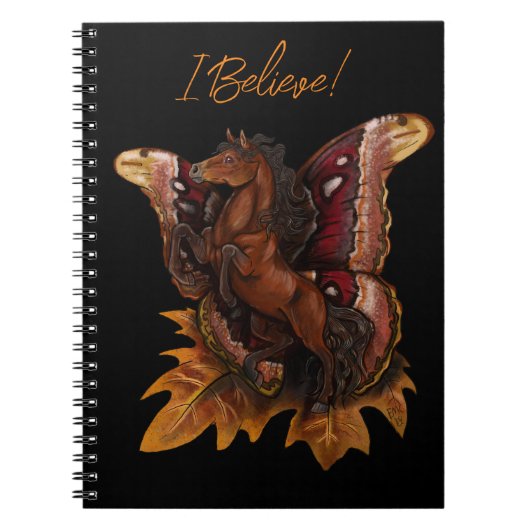 Atlas Moth Fairy Horse-rugzak Notitieboek (Voorkant)
