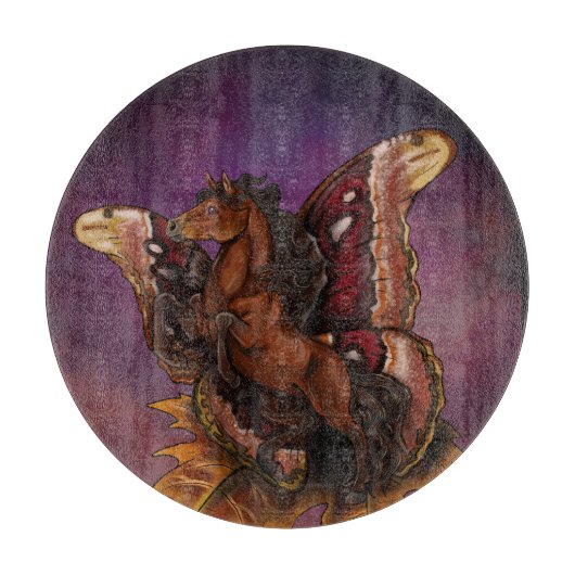 Atlas Moth Fairy Horse Snijplank (Voorkant)