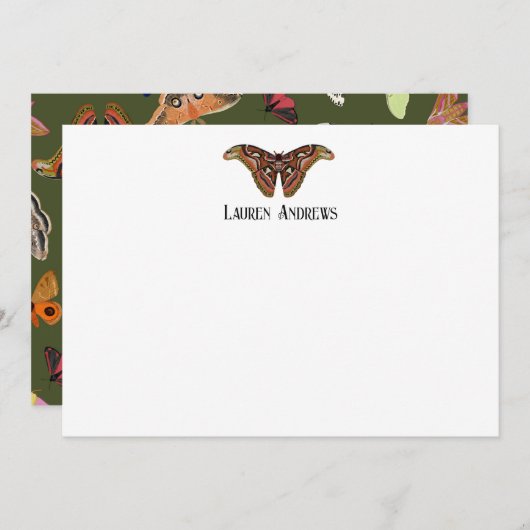 Atlas Moth Gepersonaliseerde briefpapier Kaart (Voorkant / Achterkant)