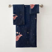 Atlas Moth Night Sky Cosmos Moon Phase | Boho Art Bad Handdoek (Insitu)