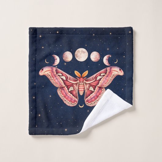 Atlas Moth Night Sky Cosmos Moon Phase | Boho Art Bad Handdoek (Wasdoekje)