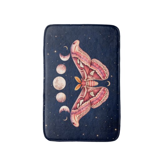 Atlas Moth Night Sky Cosmos Moon Phase | Boho Art Badmat (Voorkant Verticaal)