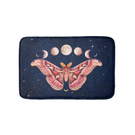 Atlas Moth Night Sky Cosmos Moon Phase | Boho Art Badmat