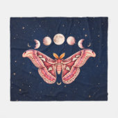 Atlas Moth Night Sky Cosmos Moon Phase | Boho Art Fleece Deken (Voorkant (Horizontaal))
