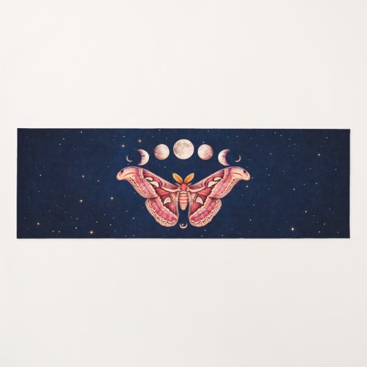 Atlas Moth Night Sky Cosmos Moon Phase | Boho Art Yogamat (Voorkant (horizontaal))