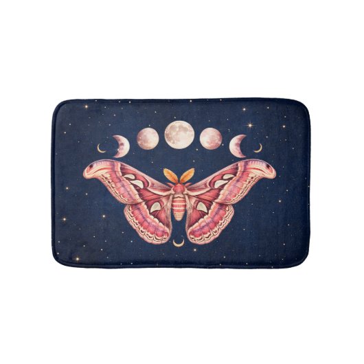 Atlas Moth Night Sky Cosmos Moon Phases | Boho Badmat (Voorkant)
