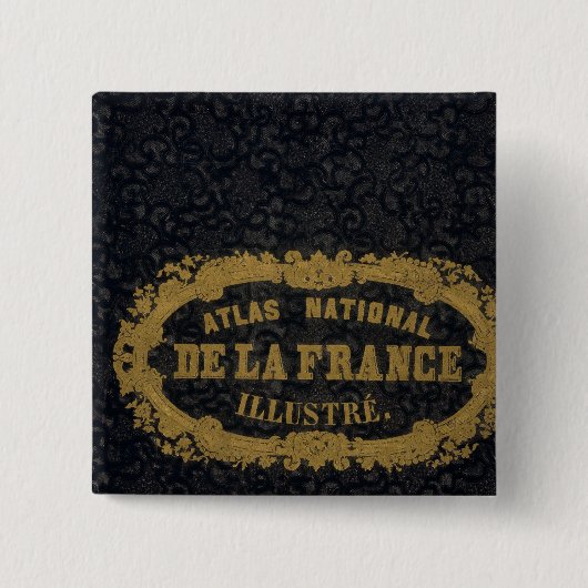 Atlas National de France Vierkante Button 5,1 Cm (Voorkant)