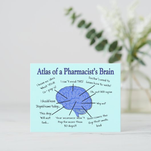 Atlas of A Pharmacist's Brain-Hilarious Briefkaart (Staand voorkant)