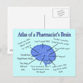 Atlas of A Pharmacist's Brain-Hilarious Briefkaart (Voorkant / Achterkant)