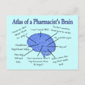 Atlas of A Pharmacist's Brain-Hilarious Briefkaart (Voorkant)