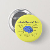 Atlas of A Pharmacist's Brain-Hilarious Ronde Button 5,7 Cm (Voorkant /achterkant)