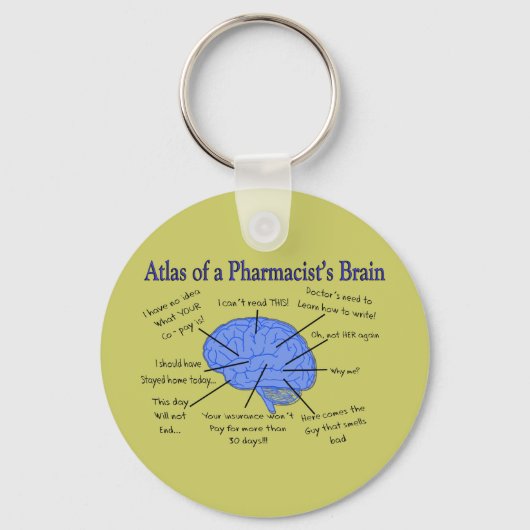 Atlas of A Pharmacist's Brain-Hilarious Sleutelhanger (Voorkant)