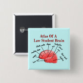 Atlas of Law Student Brain Vierkante Button 5,1 Cm (Voorkant /achterkant)