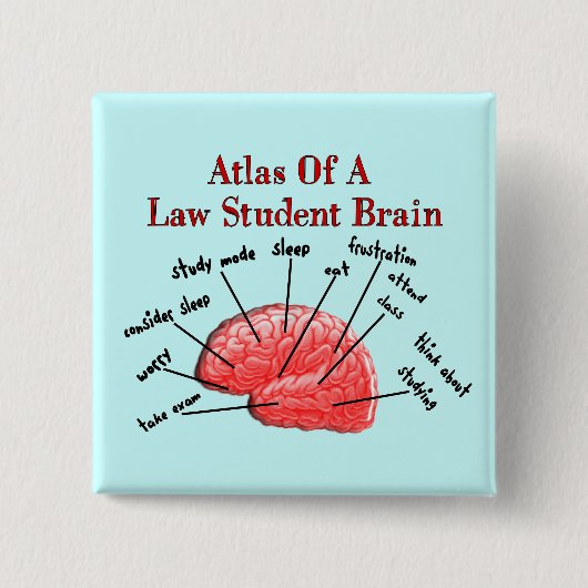 Atlas of Law Student Brain Vierkante Button 5,1 Cm (Voorkant)