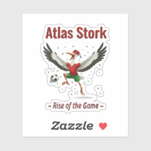 Atlas Ooievaar Marokkaans Voetbal Mascotte - Opkom Sticker