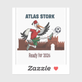 Atlas Ooievaar Marokko Voetbal 2026 Sport Mascotte Sticker