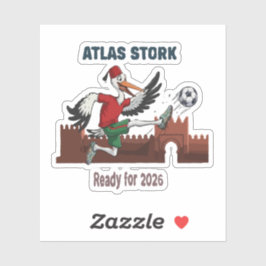 Atlas Ooievaar Marokko Voetbal 2026 Sport Mascotte Sticker