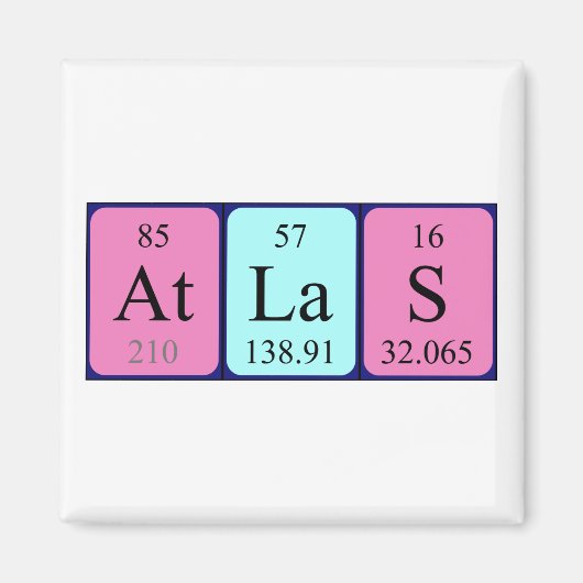 Atlas periodiek table name magnet (Voorkant)