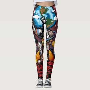 Atlas Ruimtevaarder Vasthoudend Aarde Mars Melkweg Leggings