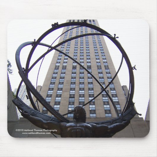 Atlas Sculpture and 30 Rock in NYC Mousepad Muismat (Voorkant)